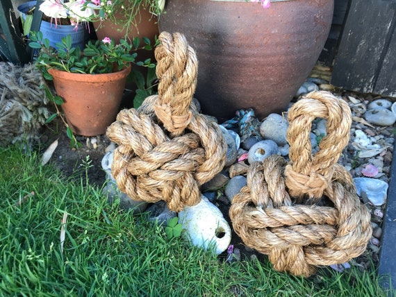 Pair of Small Rope Ball 'Turks Head' Decorations