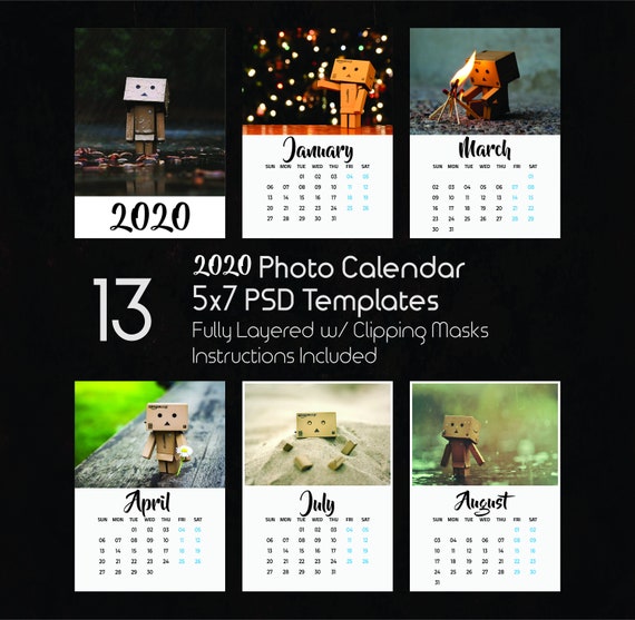 5 X 7 Fotokalender Vorlage 13 Psd Vorlagen Photoshop Etsy