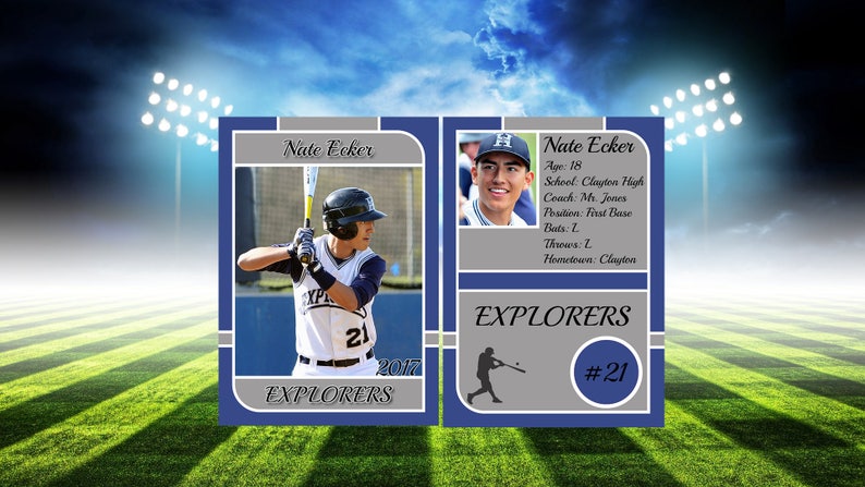 Sports Trading Card Template For 2.5 x 3.5
