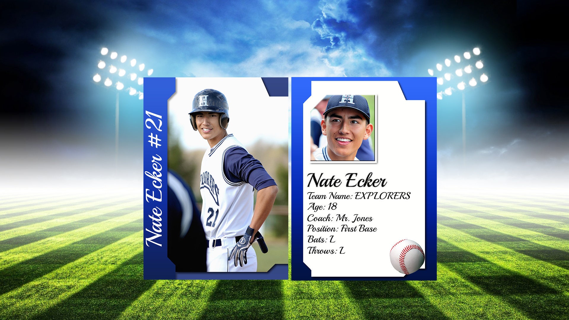 Sports Trading Card Template For Photoshop 2 5 X 3 5 Digital Etsy Sports Trading Card Template For Photoshop 2 5 X 3 5 Digital Etsy