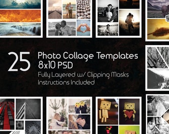 4 Photo Templates Photo Collage Template Hearts Card Etsy Israel