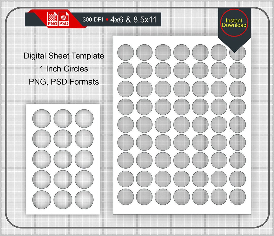 Instant Download 1 Circle Template 4x6 and 8.5x11 - Etsy