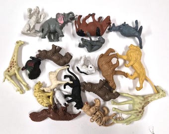 1960 年代のビンテージ プラスチック製おもちゃの動物 - Etsy 日本
