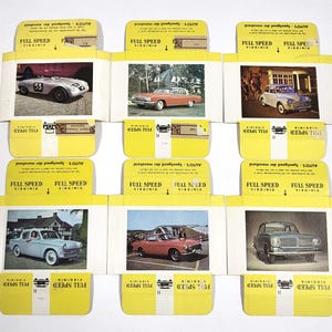 Vintage Car Cigarette Cards – Full Speed Virginia – Lot of 6 – 1950s Dutch Series