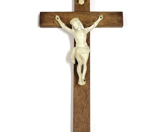 ヴィンテージ INRI イエス・キリスト 12インチ 十字架 樹脂製 木製