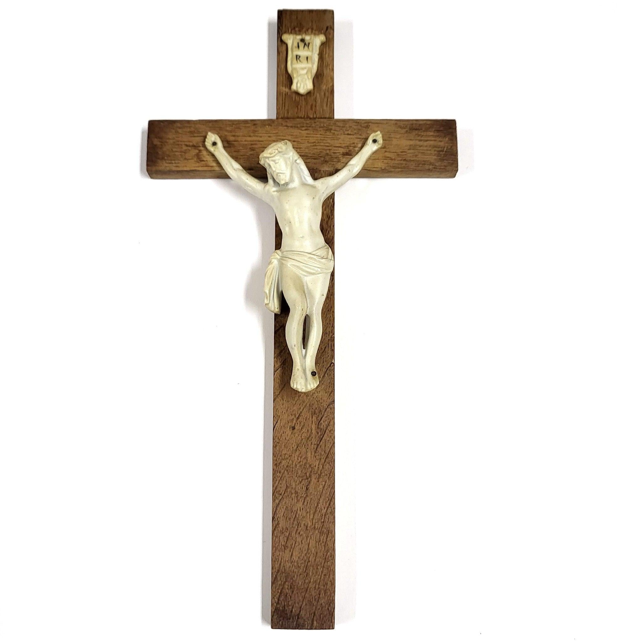ヴィンテージ INRI イエス・キリスト 12インチ 十字架 樹脂製 木製