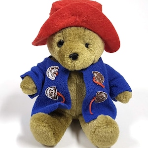 Vintage Paddington Bear Plush – 10&quot; Stuffed Toy – Classic British Character – Preowned – Some Wear and Age – Collectible Teddy Bear