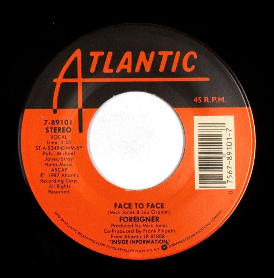 フォリナー – I Don't Want To Live Without You / Face To Face – 7