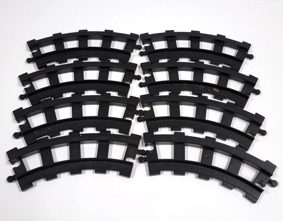 Vintage Lego Duplo Black Train Track Curved 8x Full Circle Etsy