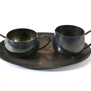 Juego de azúcar y crema Silvapleet vintage