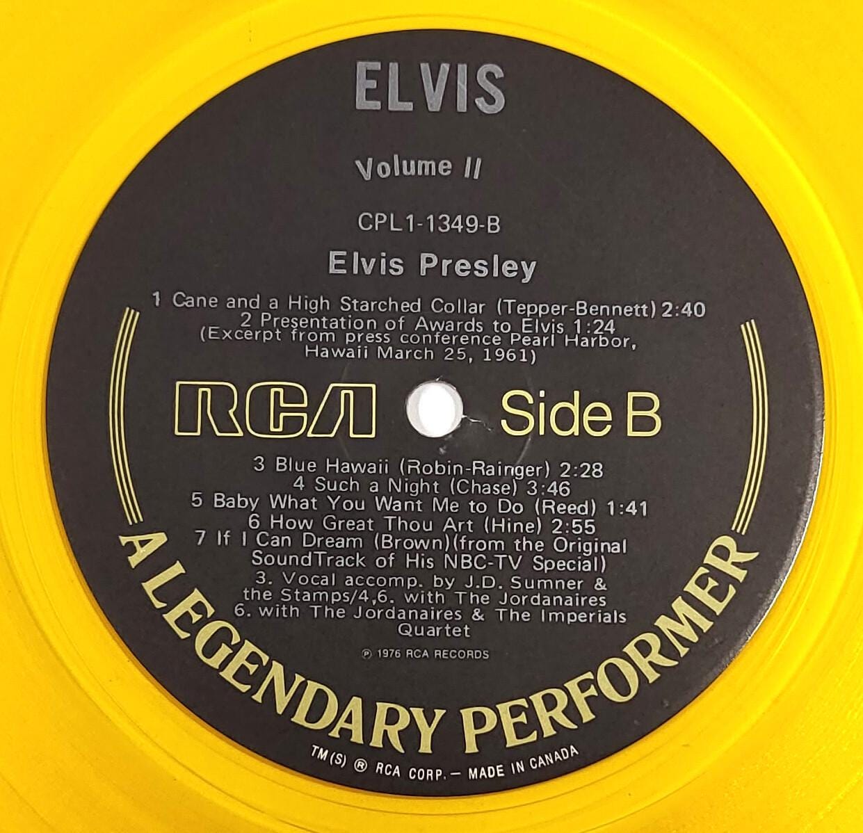 Elvis Presley – A Legendary Performer Vol. 2 LP – RCA CPL1-1349