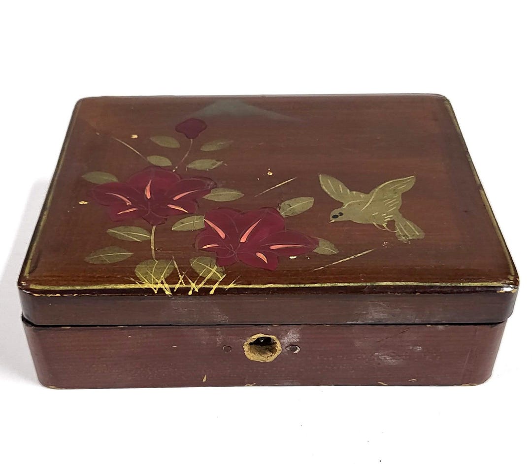 Porta Bacchette In Legno Con Scomparti - Scatola Organizer Per Posate, Cucchiai E Forchette - Stile Giapponese, 27x11x6.6 Cm