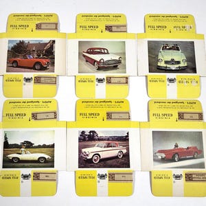 Vintage Car Cigarette Cards – Full Speed Virginia – Lot of 6 – 1950s Dutch Series