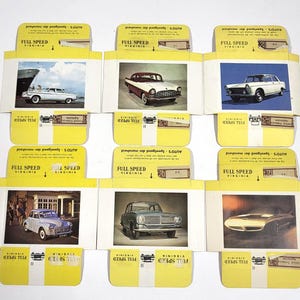 Vintage Car Cigarette Cards – Full Speed Virginia – Lot of 6 – 1950s Dutch Series