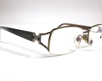Bvlgari Bulgari 2012-B Eyeglasses – Half Rim Metal Frame – 53-17-130