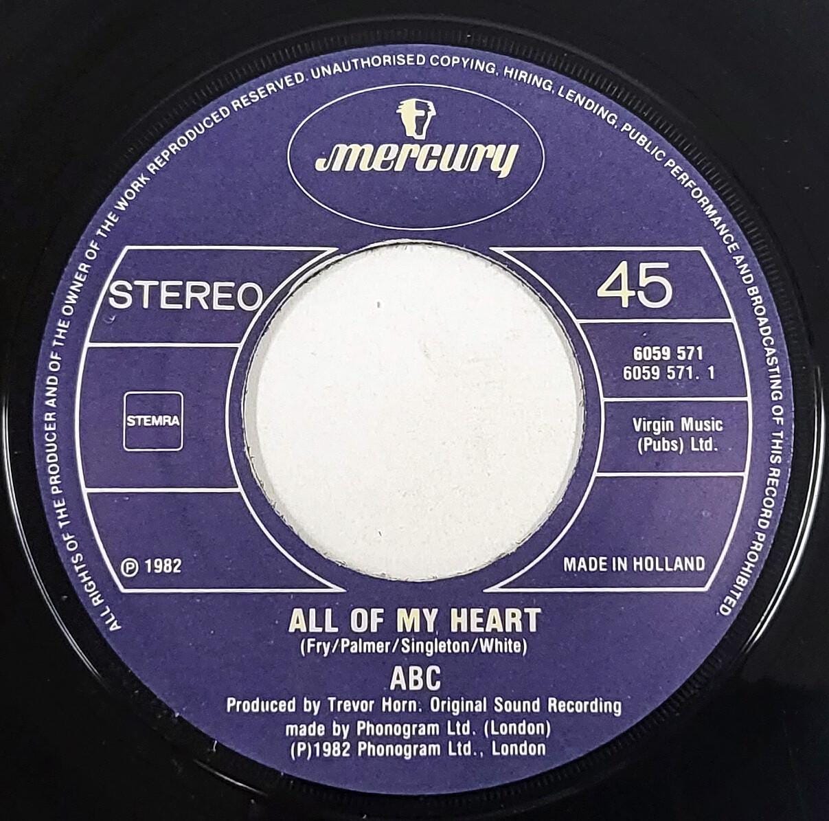 ABC – All of My Heart / Overture (from the Lexicon of Love) 7