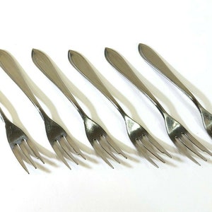 6x Vintage Inoxa Appetizer Fork Vlekvrij Massief Stain-free Solid Holland