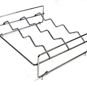 Vintage Chrome Wire Bottle Rack – 14.5x13.5x5 Inch – Zigzag Freestanding Kitchen Organizer