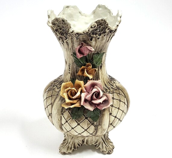 ヴィンテージ カポディモンテ 12インチ 花瓶 - Etsy 日本