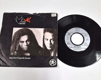 Milli Vanilli – Baby Don’t Forget My Number / Too Much Monkey Business 7" Vinyl