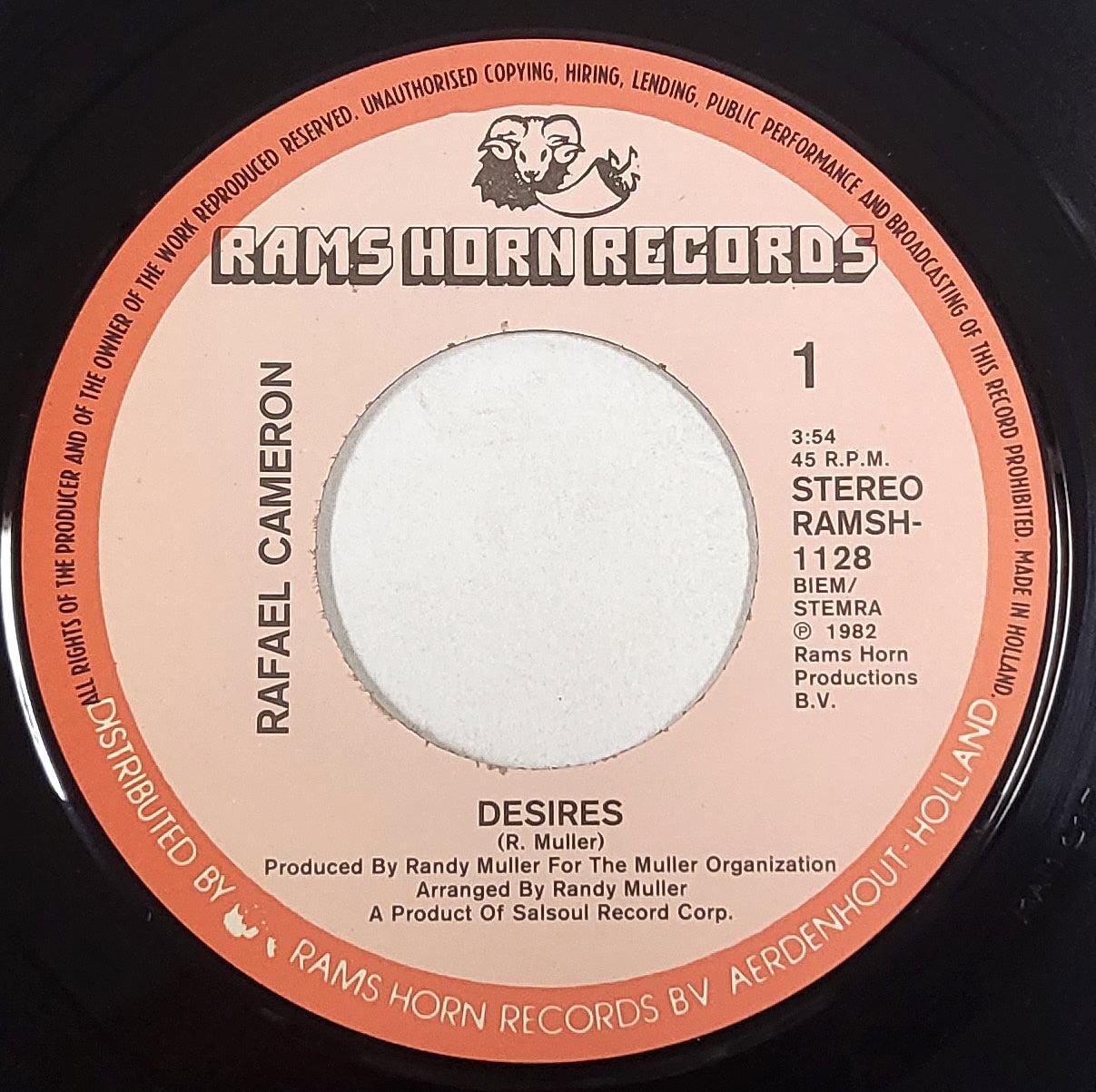 ラファエル・キャメロン ビニールレコード – Desires / Angel Eyes – 7