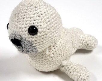 Crochet White Seal Plush Toy: Handmade Stuffed Animal