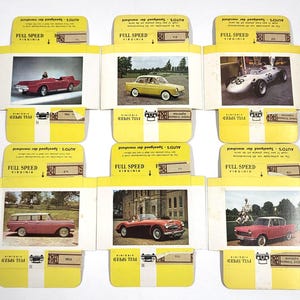 Vintage Car Cigarette Cards – Full Speed Virginia – Lot of 6 – 1950s Dutch Series