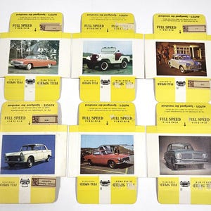 Vintage Car Cigarette Cards – Full Speed Virginia – Lot of 6 – 1950s Dutch Series