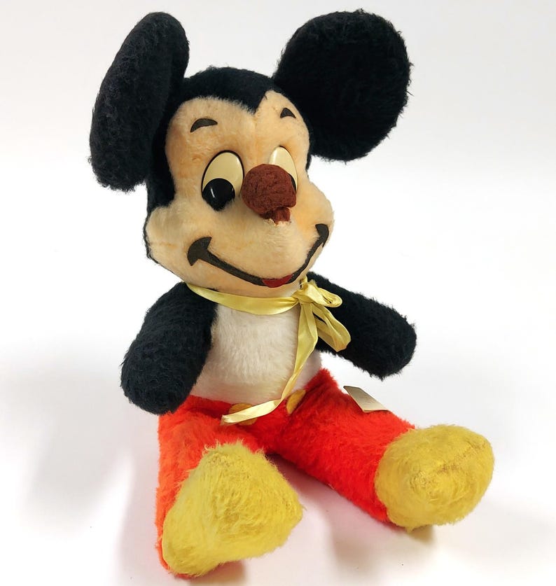 Vintage 1950s Walt Disney Mickey Mouse Soft Toy – California – 16" image 1