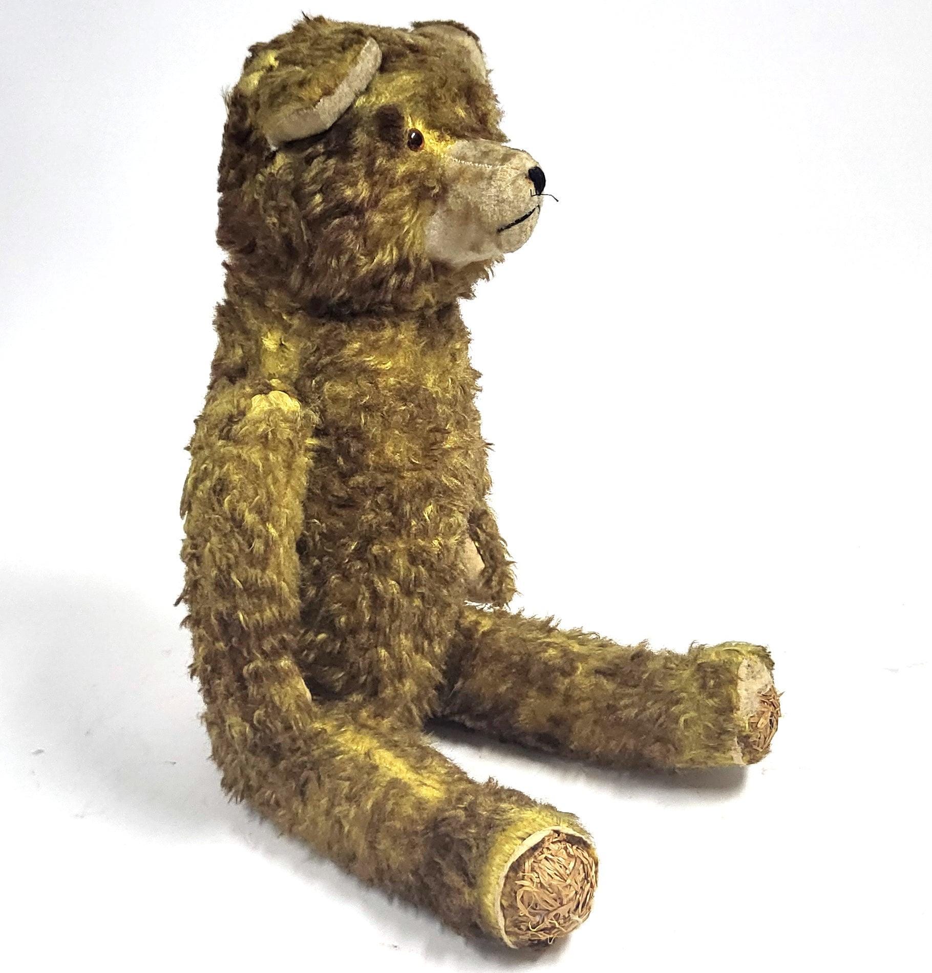 ANCIEN OURS EN peluche bourré paille de bois 40 cm EUR 45,00 - PicClick FR