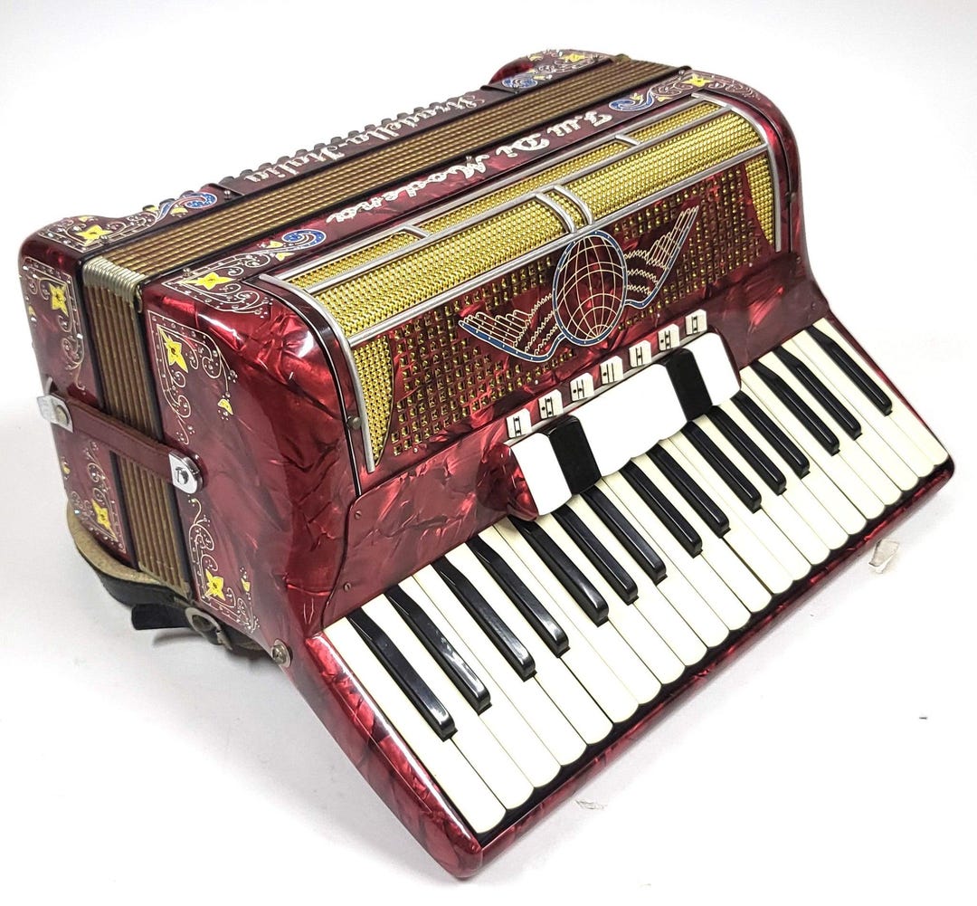 ヴィンテージ ストラデッラ アコーディオン 赤 イタリア F.lli