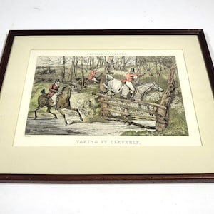 Antiker H.Alken Jagddruck – “Taking It Cleverly” – Englische Fuchsjagd Kunst – 48cm mit Rahmen