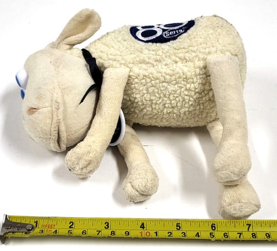 Poupée Ancienne En Feutre - Mouton En Peluche - Argentine Années 1940 - Taille 8 Pouces - RARE