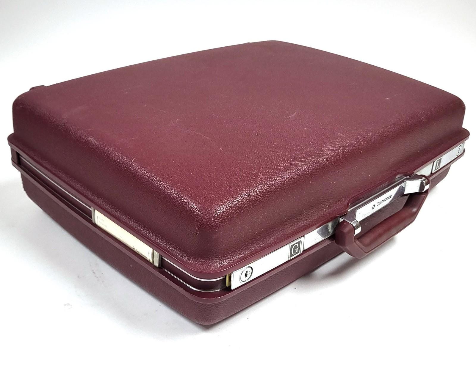 Sac Mallette Vintage Samsonite - Coque Rigide Marron - Bagage Rétro Sans Clés
