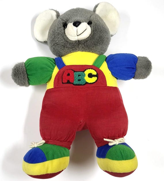 ヴィンテージ ボブ・デア・ベア マウスぬいぐるみ – ABC文字 – 55 cm