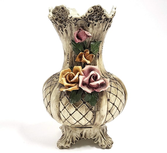 ヴィンテージ カポディモンテ 12インチ 花瓶 - Etsy 日本