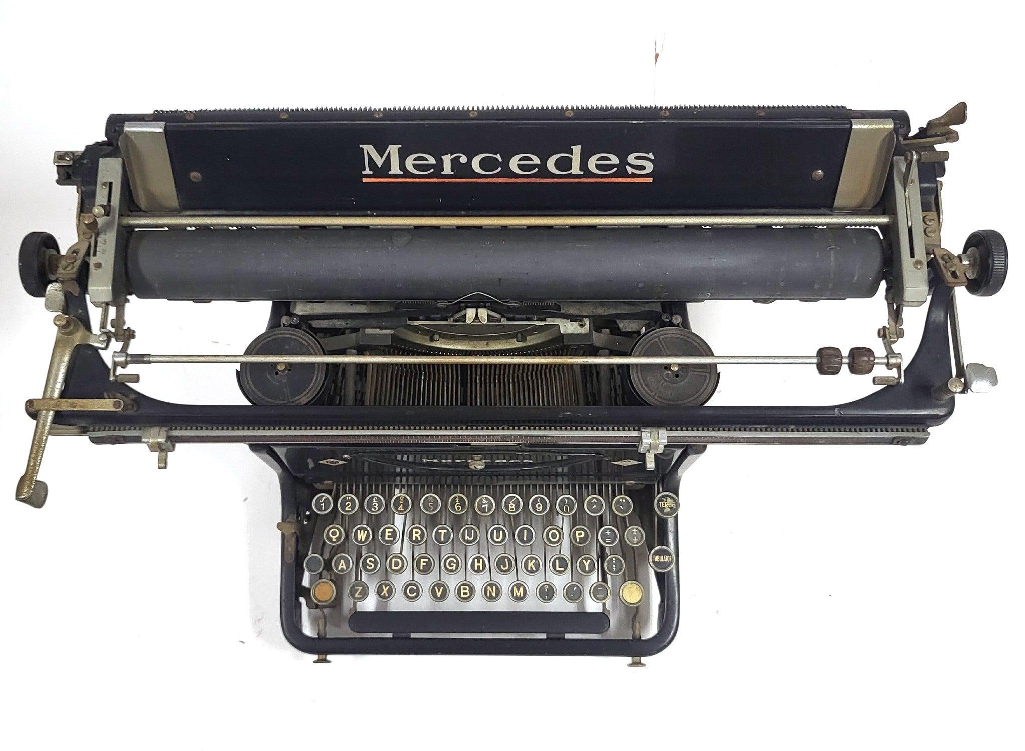Vintage Antique Mercedes Zella-mehlis Typewriter Large Wide
