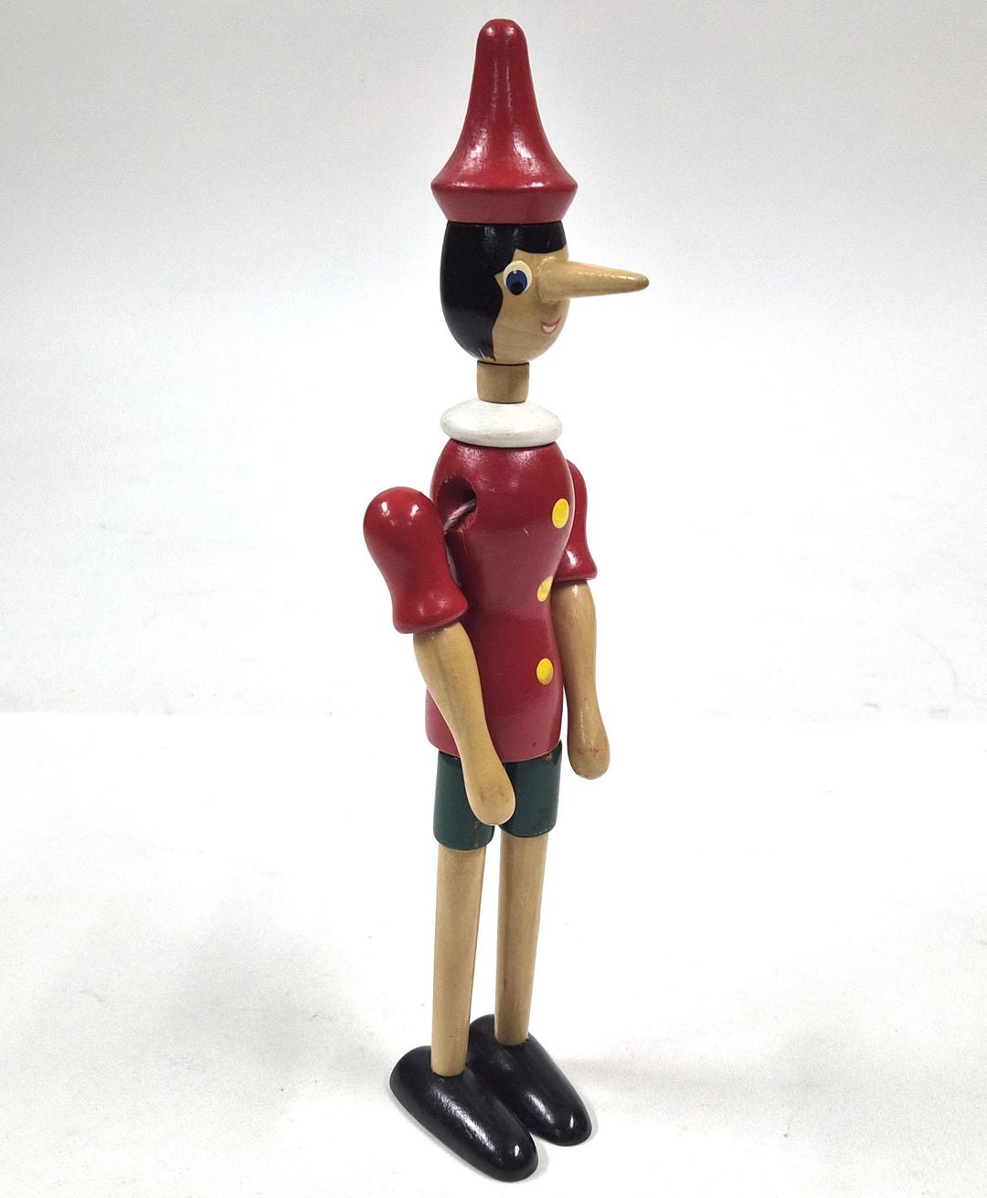 Vintage Wooden Pinocchio Puppet Figure With Movable Limbs – 12.6