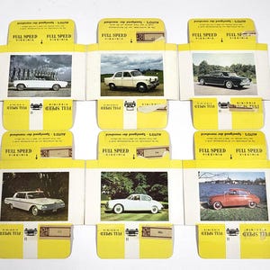 Vintage Car Cigarette Cards – Full Speed Virginia – Lot of 6 – 1950s Dutch Series
