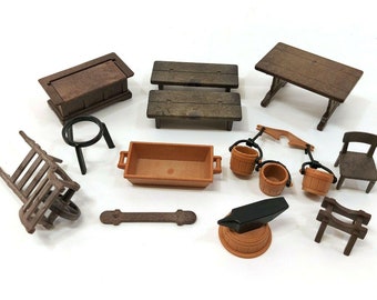 Vintage Playmobil Medieval Accessories Furniture Spares Mixed Bundle 1:24