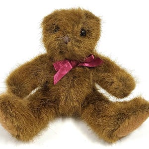 Vintage Teddy Bear Beanie Plush – 7 Inch Soft Stuffed Toy – Classic Small Plush Bear – Collectible