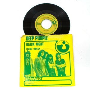 Deep Purple Black Night Living Wreck 45 Vinyl 7&quot; 00691611 Harvest VG+