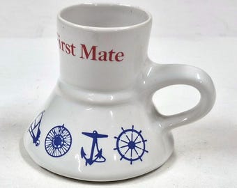 Tazza da caffè nautica vintage Feltman Langer First Mate, in porcellana, 14 cm (5,5")