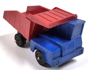 Vintage Vinyl Line Faun Truck Rubber Toy W. Germany