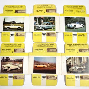 Vintage Car Cigarette Cards – Full Speed Virginia – Lot of 6 – 1950s Dutch Series