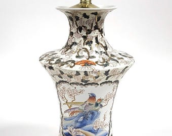 Antike chinesische Famille Rose Vase Lampe 16 "Qing Qianlong Mark 220v