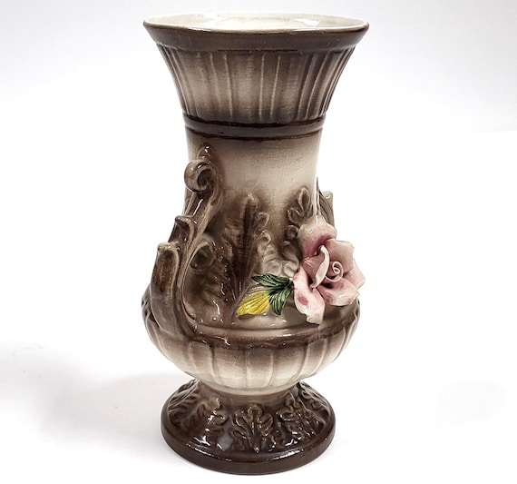 CAPODIMONTEカポディモンテ　イタリア陶器　ヴィンテージ　花瓶 ヴィンテージ カポディモンテ 1340 イタリア 陶器 9.5インチ 花瓶