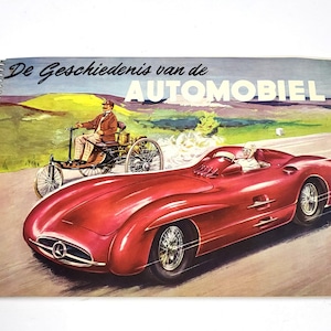 Album vintage anni '50 Storia dell'automobile Completo 192 carte – Illustrazioni di Piet Olyslager