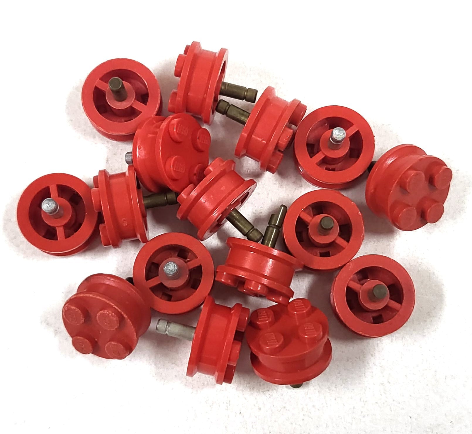 Vintage Lego 7039 Classic Train Car Wheel Red Stud Axle Spare