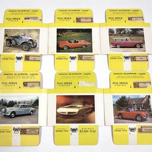 Vintage Car Cigarette Cards – Full Speed Virginia – Lot of 6 – 1950s Dutch Series